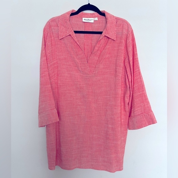 Norm Thompson Escape from the Ordinary Top Womens  Pink Cotton Linen Size 2X - Picture 1 of 4